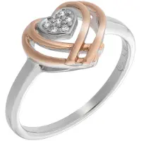 Orphelia Dames 925 Sterling Zilveren Ring - Zilver/Roze zr-7368/RG