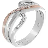 Orphelia Dames 925 Sterling Zilveren Ring - Zilver/Rosé ZR-7230