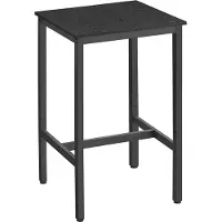 Vasagle Bartafel met stalen frame hoog, Ebbenhout Zwart + Zwart
