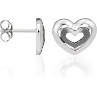 Orphelia Dames 925 Sterling Zilveren Stud Oorbellen - Zilver/Zwart ZO-5012