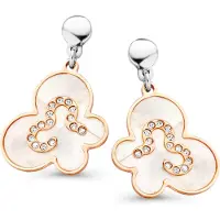 Orphelia 'Luna' Dames 925 Sterling Zilveren Hangende Oorbellen - Zilver/Roze ZO-7166