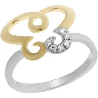 Orphelia Dames 925 Sterling Zilveren Ring - Zilver/Goud ZR-7088/1