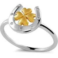 Orphelia 'Signature' Dames 925 Sterling Zilveren Ring - Zilver/Goud ZR-7517