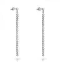 Orphelia 'Glitter' Dames 925 Sterling Zilveren Dangle Oorbellen - Zilver ZO-7548