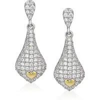 Orphelia Dames 925 Sterling Zilveren Pendeloorringen - Zilver/Goud ZO-5220