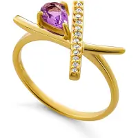 Orphelia 'Charlotte' Dames 925 Sterling Zilveren Ring - Goud ZR-7580/A
