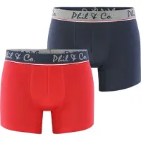 Phil&Co. Boxershorts 'Retro' donkerblauw / knalrood