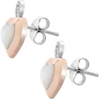 Orphelia 'Debby' Dames 925 Sterling Zilveren Stud Oorbellen - Zilver/Rozé ZO-7289/RG