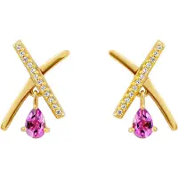 Orphelia 'Charlotte' Dames 925 Sterling Zilveren Dangle Oorbellen - Goud ZO-7580/A