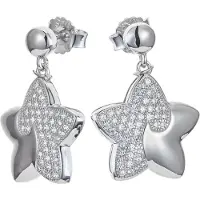 Orphelia 'Ilona' Dames 925 Sterling Zilveren Dangle Oorbellen - Zilver ZO-7331