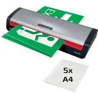 GBC 250HS Office A3 Lamineerapparaat - Geschikt voor 75-125 micron - Inclusief Startpakket Lamineerhoezen - Zilver/ Zwart/ Rood