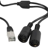 BOSSCOM RJ45 - 2x DIN 8-pins / Powerlink PL8 (v) kabel voor B&O | zwart | 0,30 meter