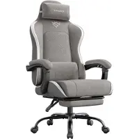 Songmics Ergonomische gamingstoel met vering en voetensteun, Duifgrijs