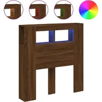 vidaXL Hoofdeinde met LED 100x18,5x103,5 cm bewerkt hout bruineiken