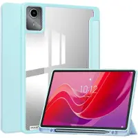 Lunso Geschikt voor Lenovo Tab M11 - Luxe Acrylic Tri-Fold Bookcase hoes - Babyblauw