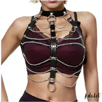 Adalet Hilda - harnas met ketting - vegan leer - zwart