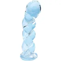 Clarity - glazen dildo - gevlochten patroon - transparant