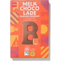 HEMA Chocoladeletter melk karamel zeezout B 135g
