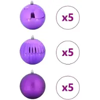 vidaXL - Kerstbal - Set - XL - 15 - st - Lila - Ø - 10 - cm - Kunststof