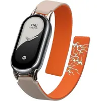 Kwmobile sporthorloge band geschikt voor Xiaomi Mi Band 10 / Mi Band 9 / 8 bandje - Smartwatch of activity tracker polsband - Met magneetsluiting - In wit / oranje