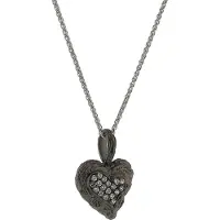 Orphelia 'Hazel' Dames 925 Sterling Zilveren Ketting met Hangertje - Zwart ZH-7082/2