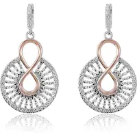 Orphelia 'Frida' Dames 925 Sterling Zilveren Dangle Oorbellen - Zilver/Roze ZO-7437