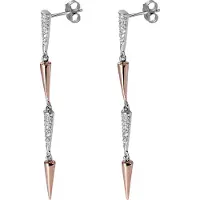 Orphelia 'Aada' Dames 925 Sterling Zilveren Oorbellen - Zilver/Rosé ZO-7433