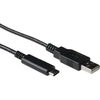 ACT SB0014 USB-C 2.0 Kabel | USB-C Male/USB-A Male | Zwart | 1 meter