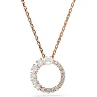 Swarovski 'Matrix' Dames Gouden Geplateerde Metalen Ketting - Roze 5692265