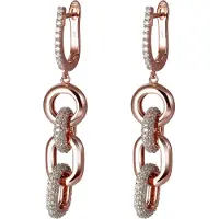 Orphelia 'Berlina' Dames 925 Sterling Zilveren Dangle Oorbellen - Roze ZO-7416