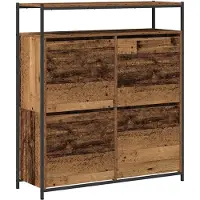 vidaXL Schoenenkast 100 x 34 x 112 cm Bewerkt hout Oudhout