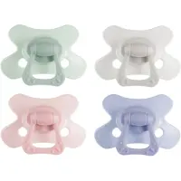 Difrax Fopspeen Natural - 18+ Maanden - Groen & Lichtgrijs & Roze & Paars - 2 Stuks