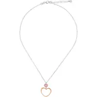 Orphelia 'Mada' Dames 925 Sterling Zilveren Ketting met Hanger - Zilver/Roze ZK-7389