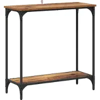 vidaXL Wandtafel Oud hout 75 x 30.5 x 75 cm Bewerkt hout