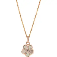 Orphelia 'Daisy' Dames 925 Sterling Zilver Hanger met Ketting - Roze ZH-7585/RG