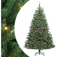 vidaXL Kunstmatige Hinged Kerstboom Groen 240 cm PVC en Metalen