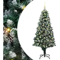 vidaXL Kunstkerstboom Groen 180 cm PVC en Staal en Kunststof
