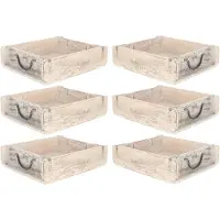 Novaliv 6x houten kist vintage wit 30 x 25 x 8 cm oude baksteenvorm hout grote multifunctionele kist gemaakt van gerecycled oud hout elke vorm is uniek ? Vintage doosdecoratie