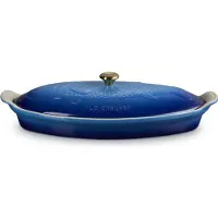 Le Creuset - Heritage - Ovenschaal 'Vis -' in Aardewerk Azure - Ovaal - 34cm
