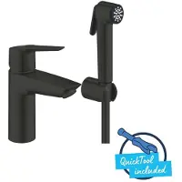 GROHE QuickFix Start - Wastafelkraan met bidetdouche, mat zwart 231232433