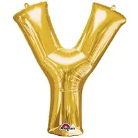 Amscan - Goudkleurige grote aluminium letter ballon - Goud