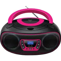 Denver Draagbare DAB Radio CD Speler Kinderen - Bluetooth - Lichteffecten - Boombox - AUX - FM - TDB212PINK