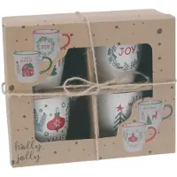 Home & Styling Kerstbeker aardewerk set a 4 200ml