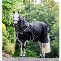 Horseware Bravo 12 Plus Hvy 400g Zwart/Titanium Grijs & Zilver 81_6'9"