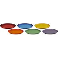 Le Creuset Vancouver Dinerborden Coupe 27 cm Regenboog Kleuren Set Van 6
