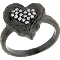 Orphelia Dames 925 Sterling Zilveren Ring - Zwart ZR-7082/2