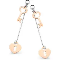 Orphelia 'Izabella' Dames 925 Sterling Zilver Oorbellen - Zilver/Roze ZO-7185
