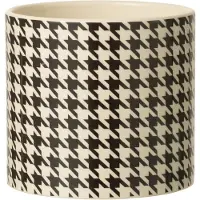 J-Line bloempot Pied-De-Poule - keramiek - wit/zwart - large