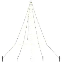 vidaXL LED Kerstboom met Grondspikes met 112 LED Warmwit 182 cm Metaal