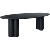 Sweeek - Ovale eettafel van rubberhout en eikenfineer 8 zitplaatsen 220cm - leonore